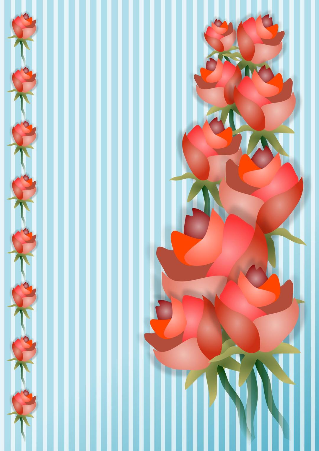 Decorative element with roses png transparent