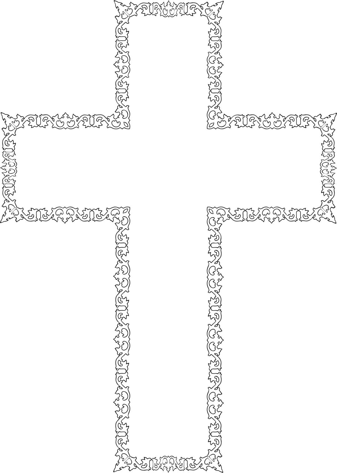 Decorative Flourish Silhouette Cross png transparent