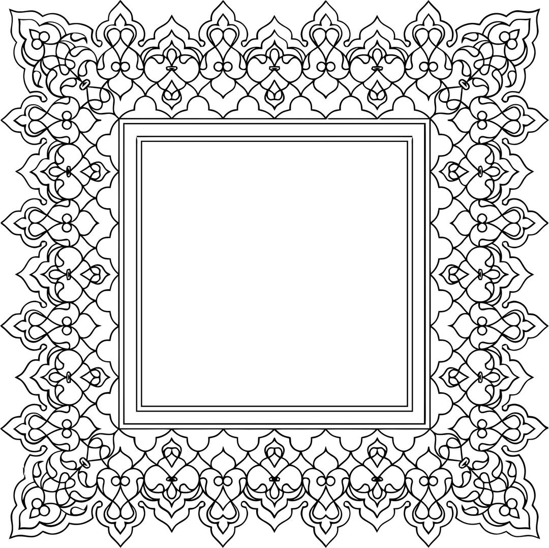 Decorative Ornamental Square Frame Border png transparent