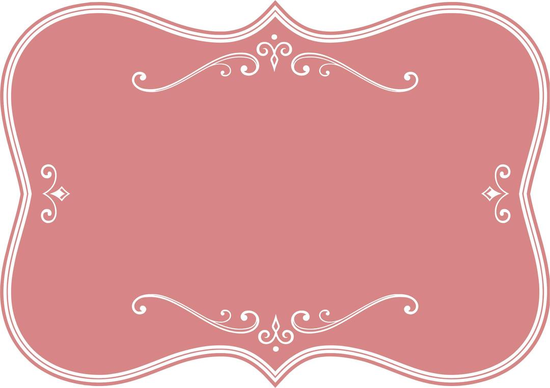 Decorative Pink Flourish Frame png transparent