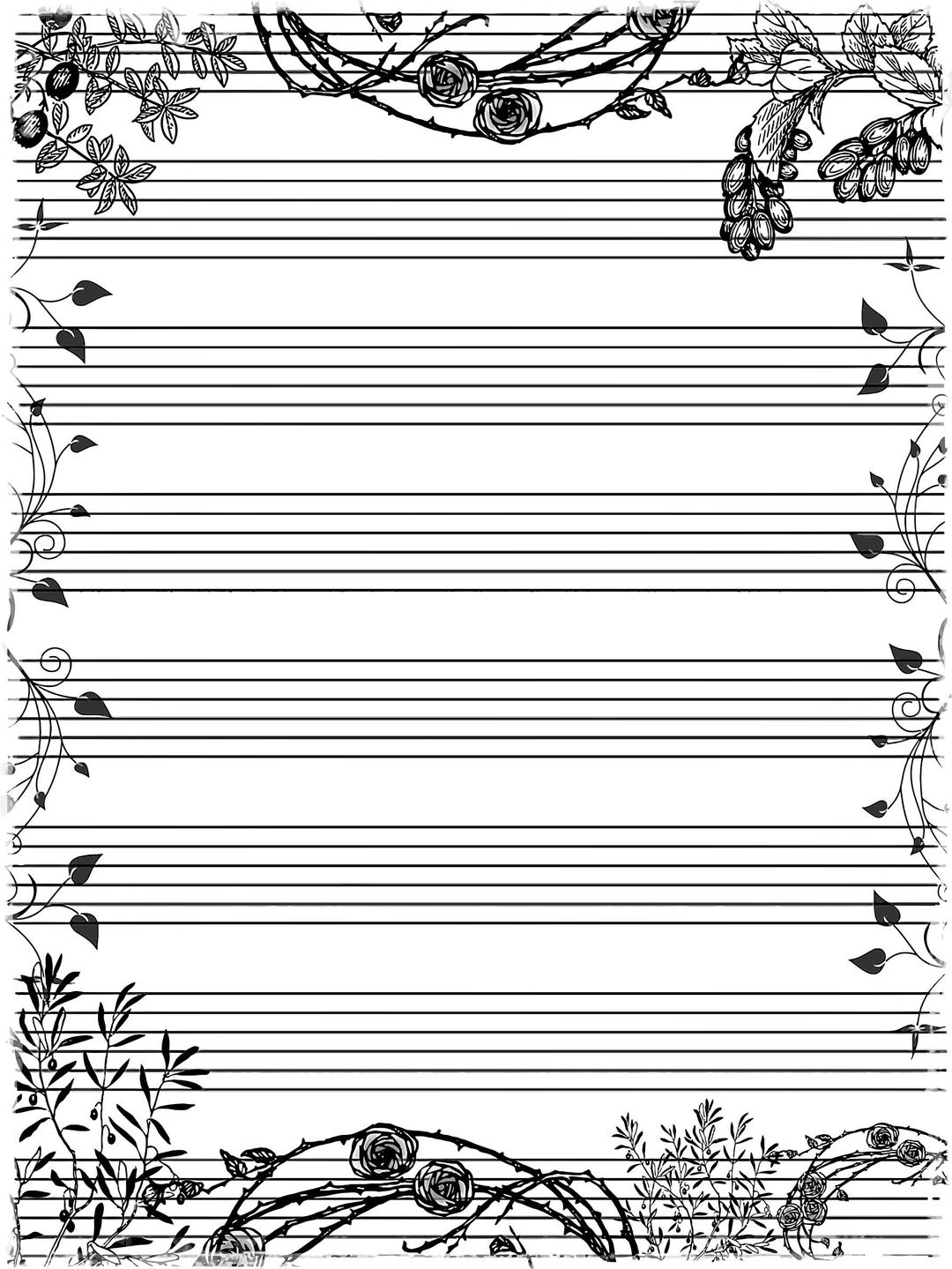 Decorative Writing Page png transparent