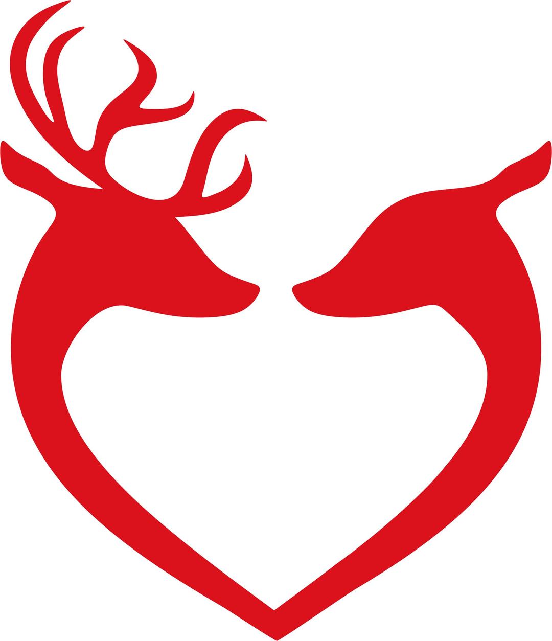 Deer Couple Heart Silhouette png transparent