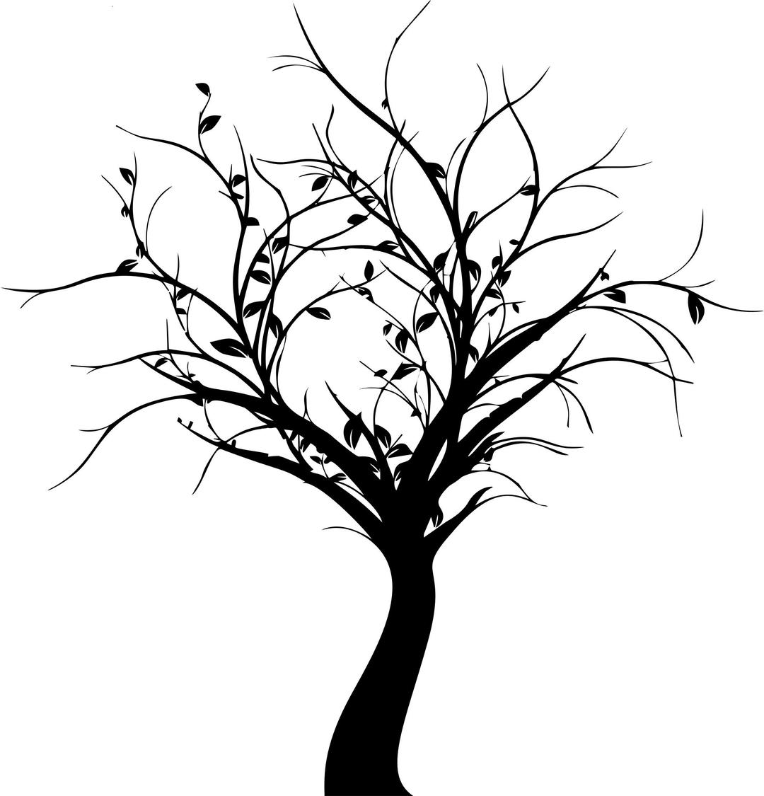 Delicate Tree Silhouette png transparent