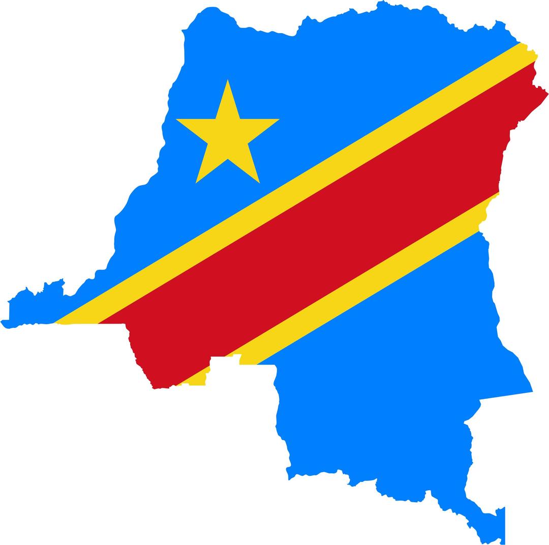 Democratic Republic Of The Congo Flag Map png transparent