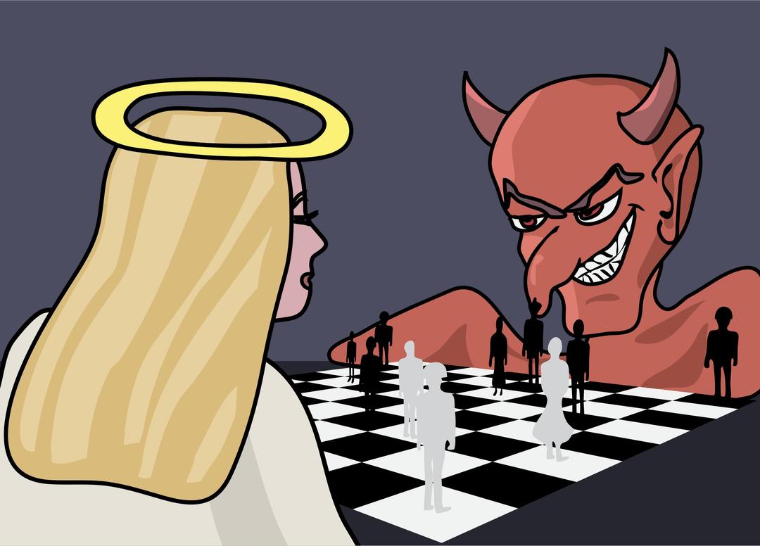 demon vs angel chess game png transparent