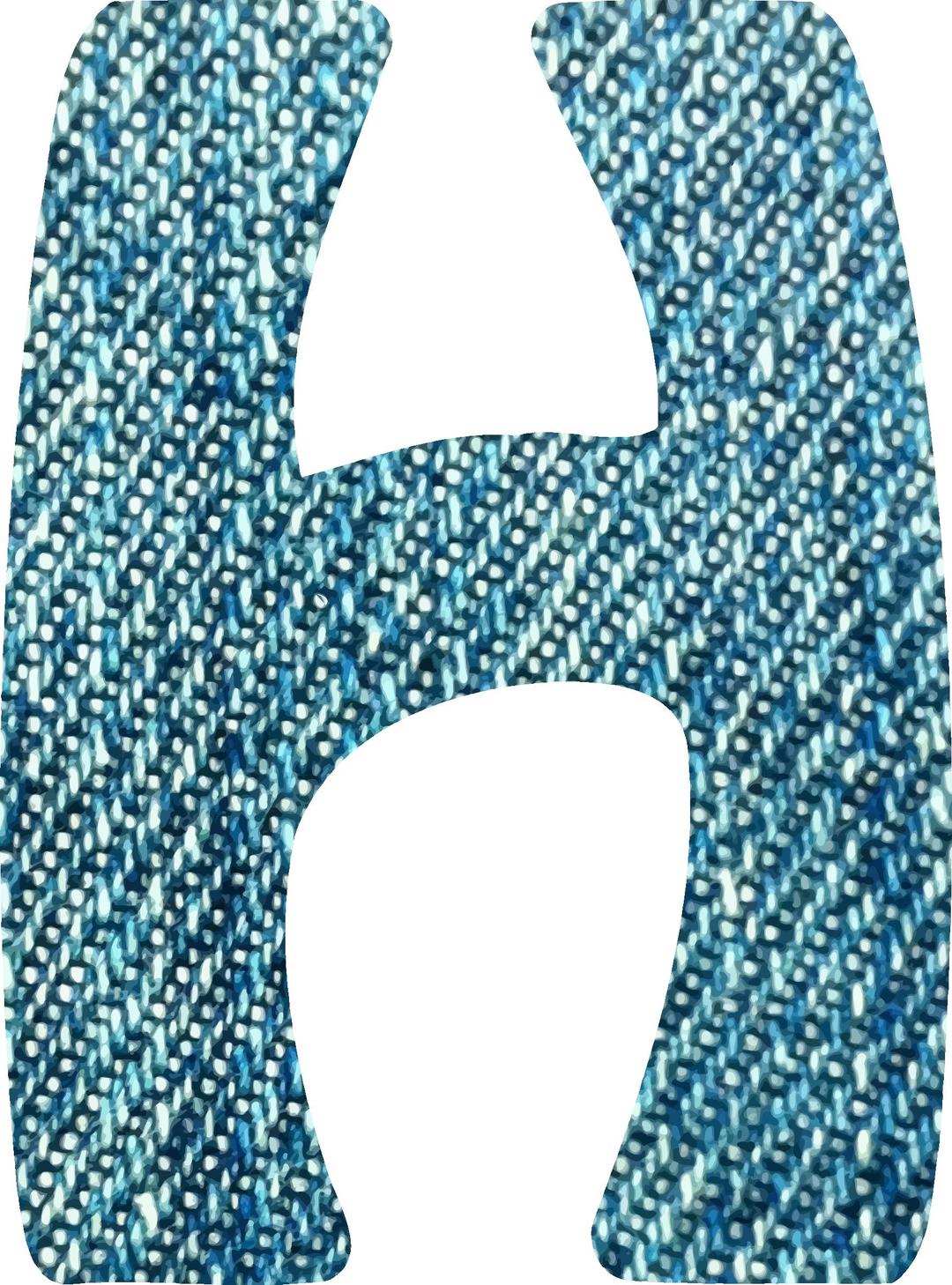 Denim alphabet, H png transparent