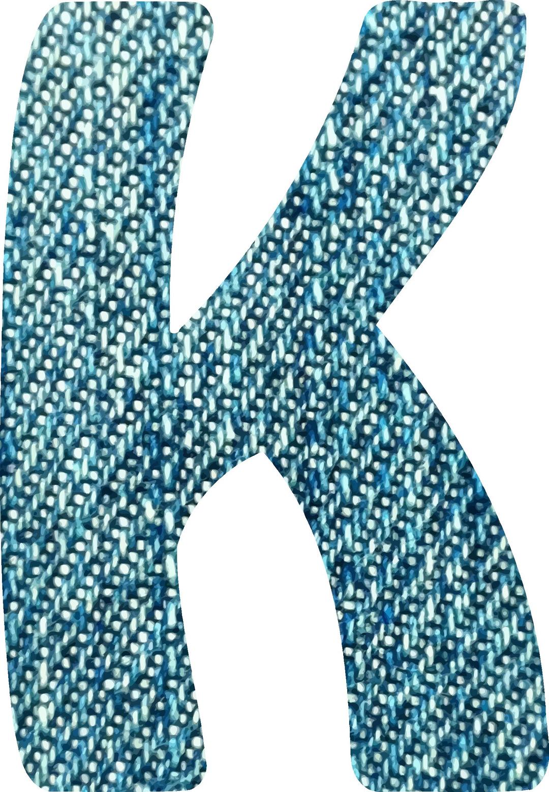 Denim alphabet, K png transparent