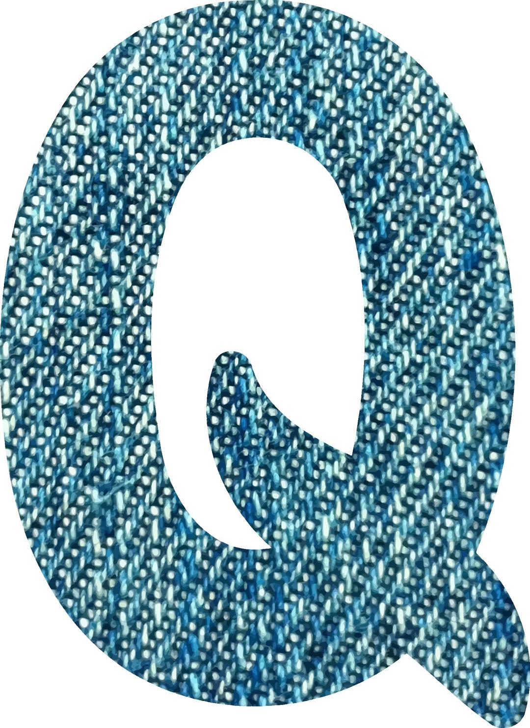 Denim alphabet, Q png transparent