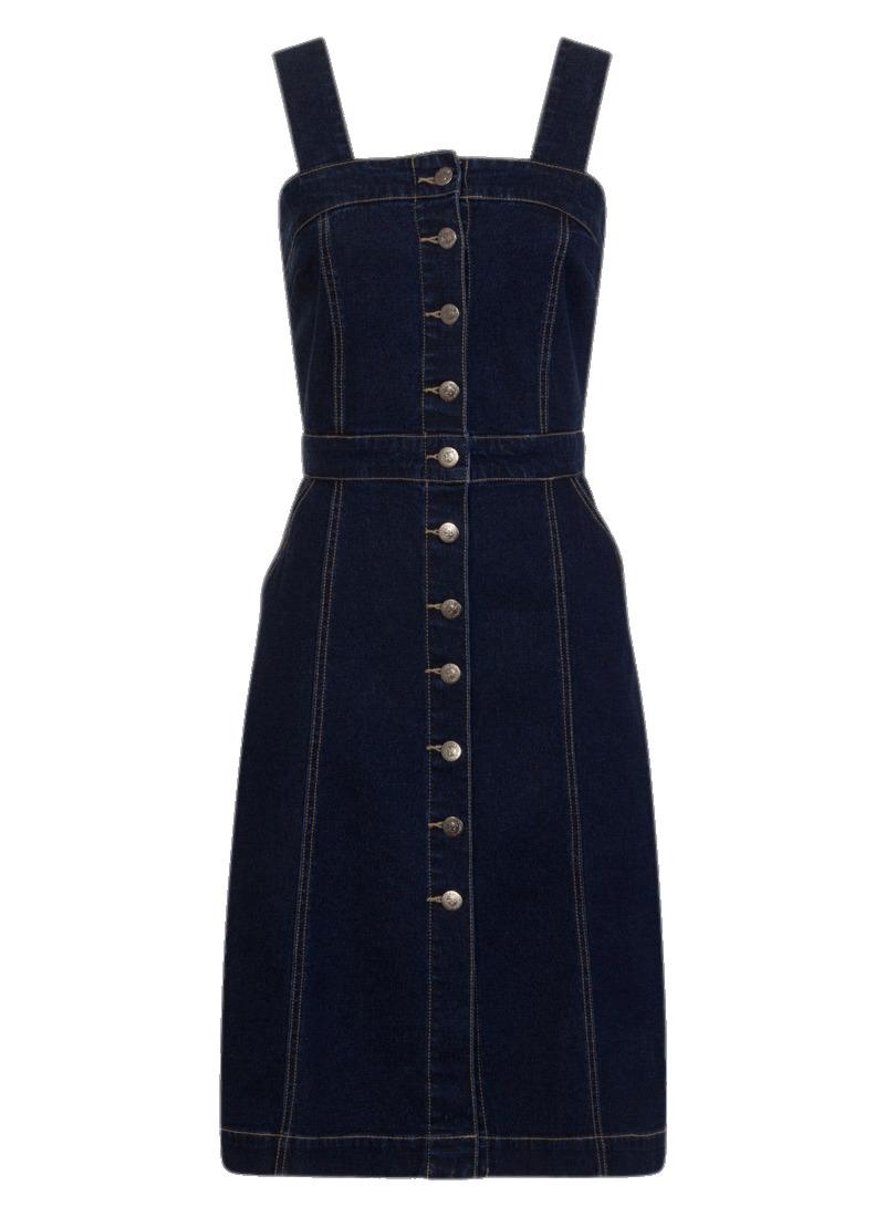 Denim Pinafore With Buttons png transparent