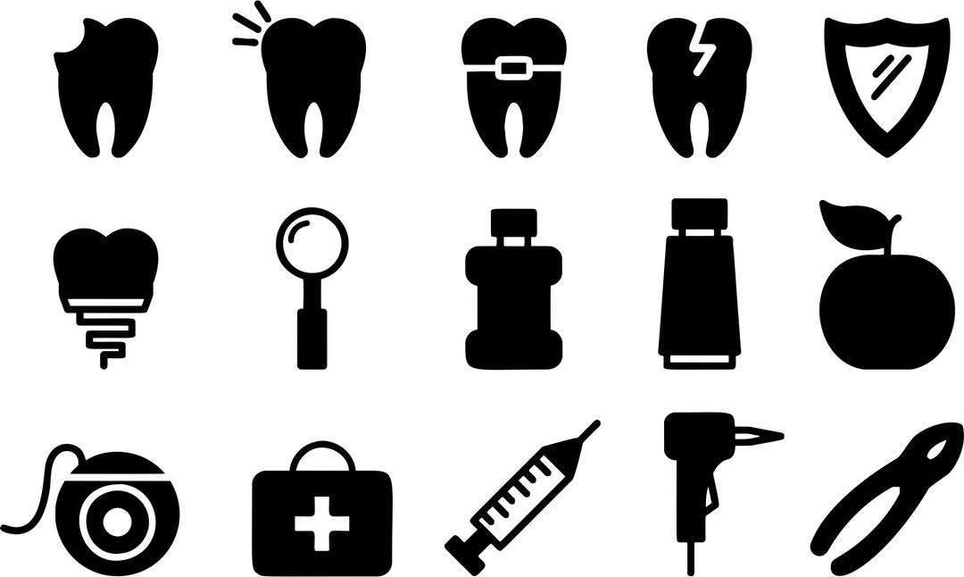 Dental Icons Silhouette png transparent