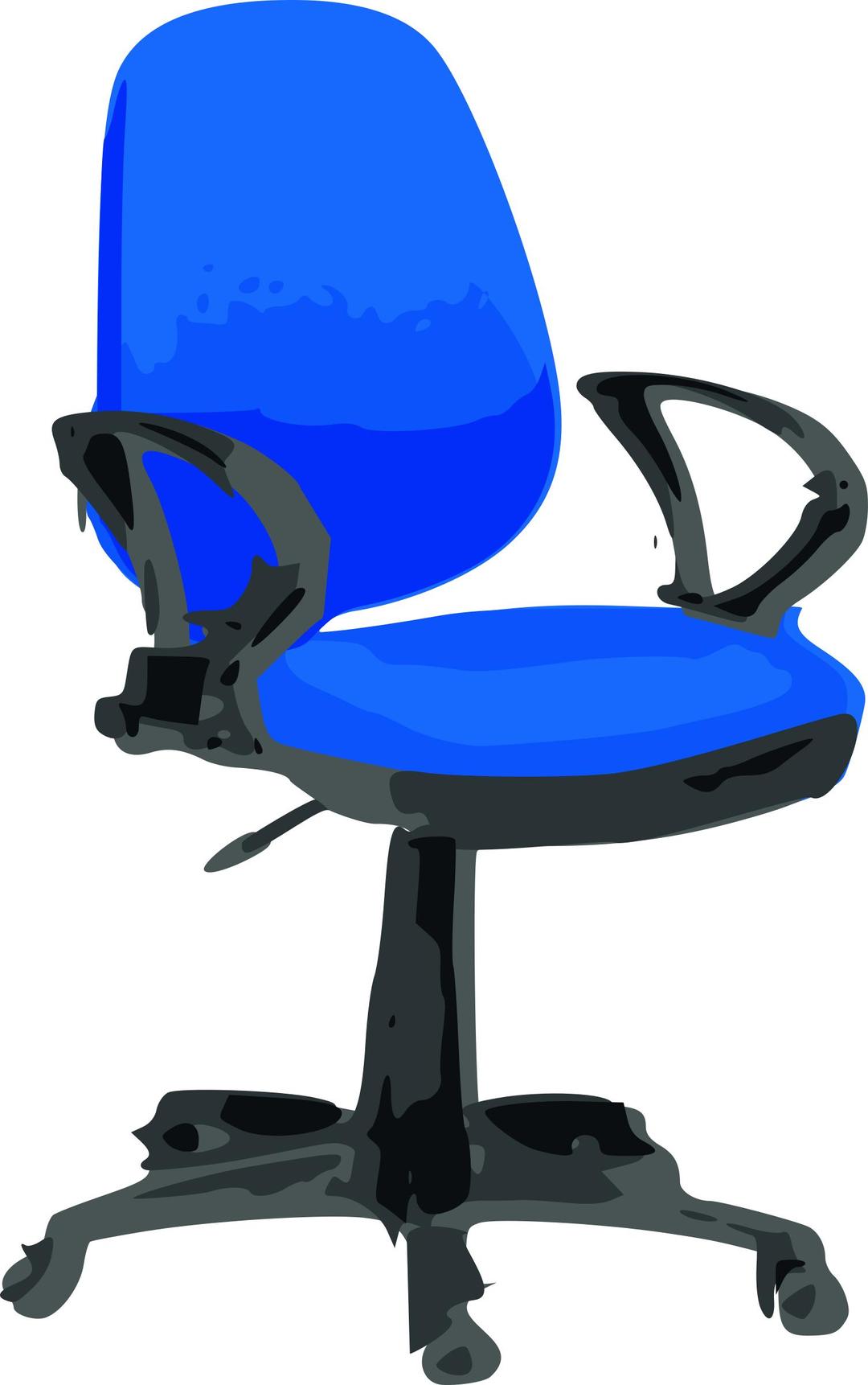 Desk Chair-Blue with wheels png transparent
