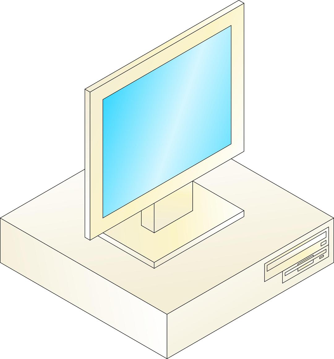 Desktop computer with monitor on top png transparent