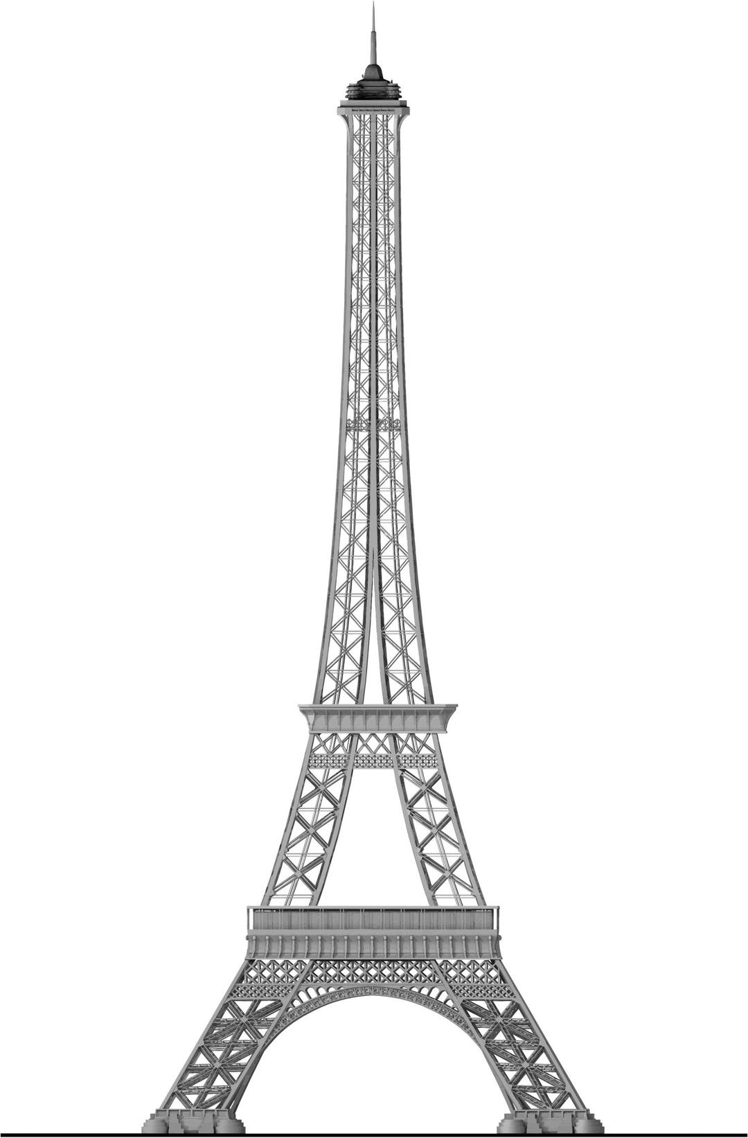 Detailed Eiffel Tower Trace 2 png transparent