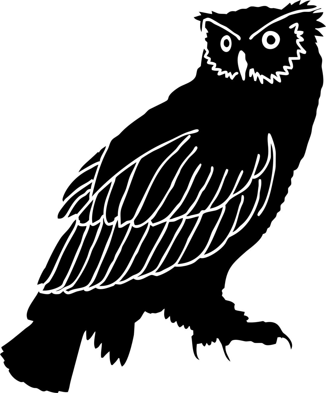 Detailed Owl Silhouette png transparent