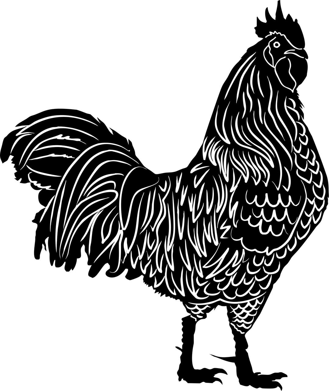 Detailed Rooster Silhouette png transparent