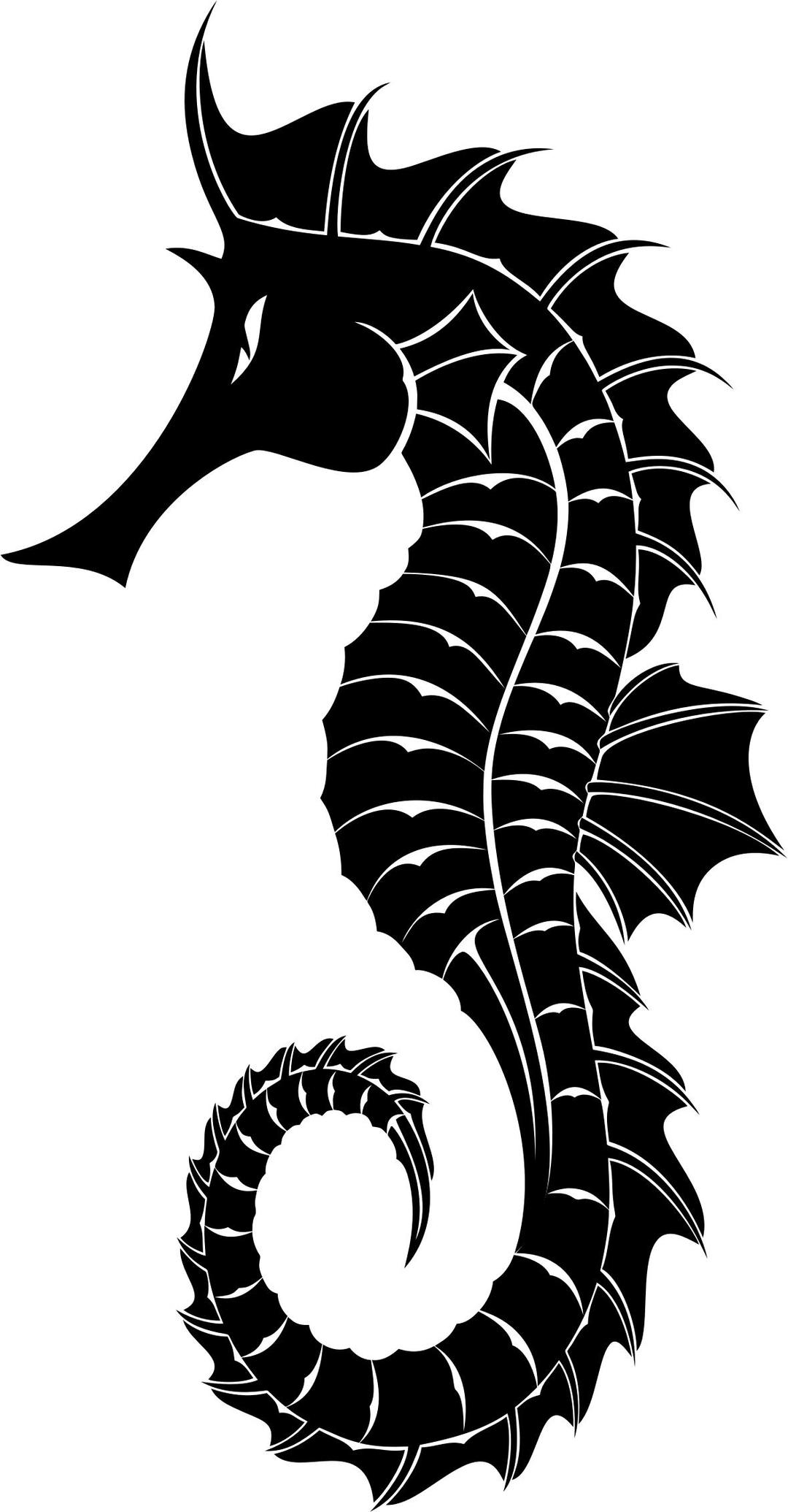 Detailed Seahorse Silhouette png transparent