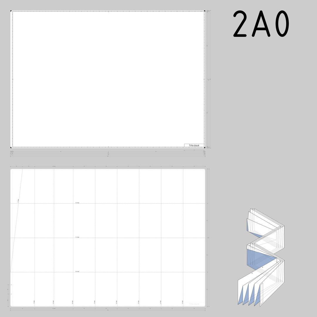 DIN 2A0 technical drawing format and folding png transparent