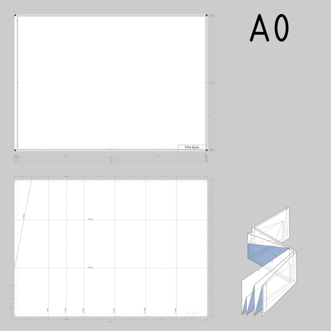 DIN A0 technical drawing format and folding png transparent