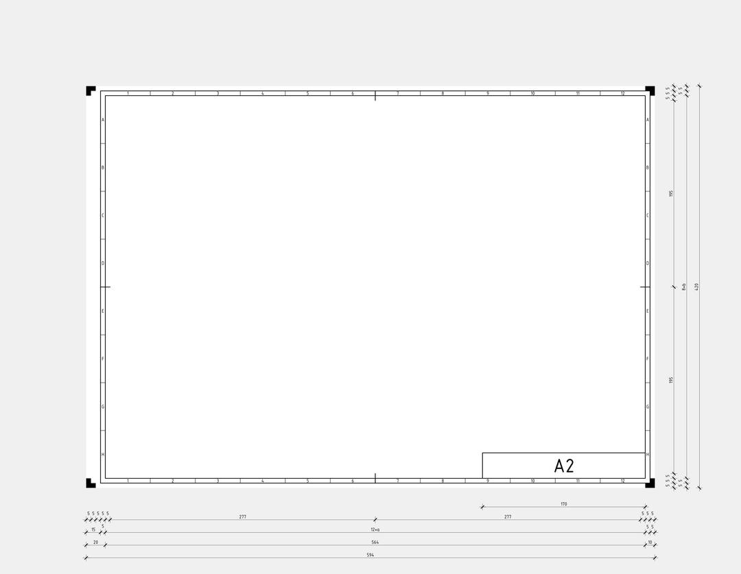 DIN A2 technical drawing format png transparent