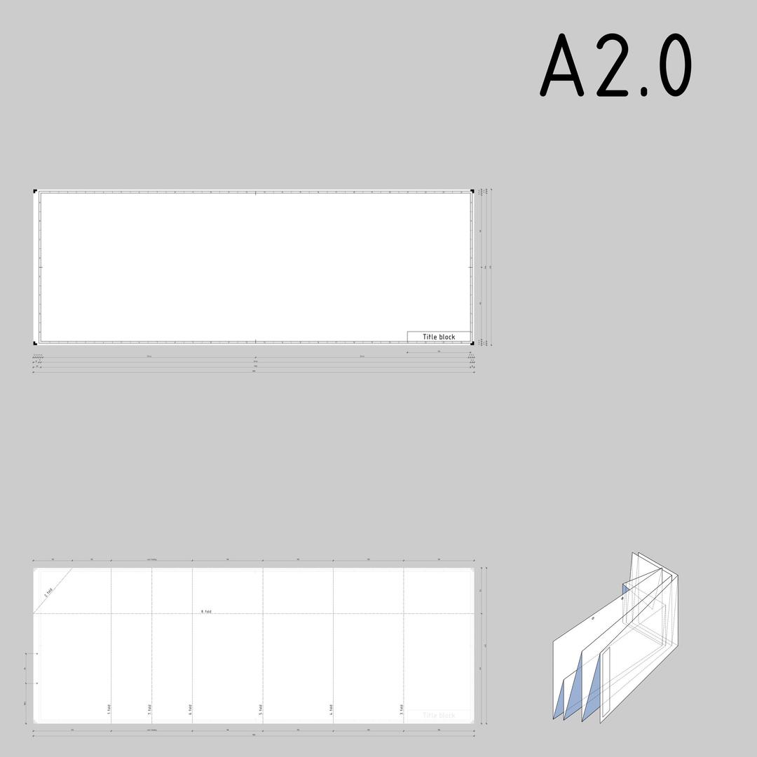 DIN A2.0 technical drawing format and folding png transparent