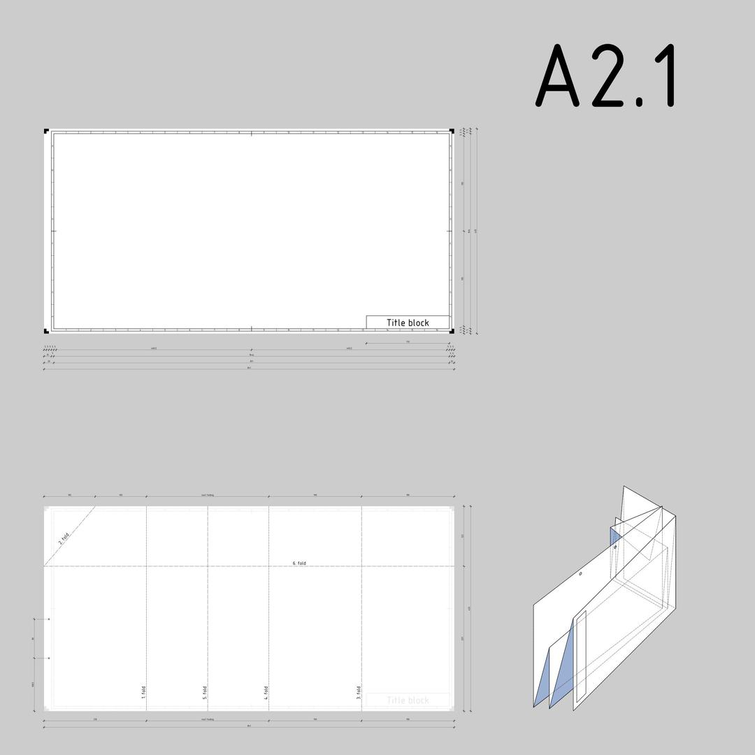 DIN A2.1 technical drawing format and folding png transparent