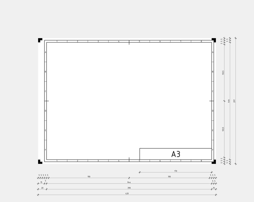 DIN A3 technical drawing format png transparent