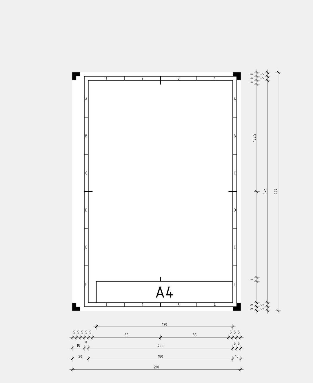 DIN A4 technical drawing format png transparent