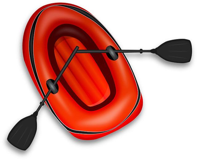 Dinghy With Black Oars png transparent