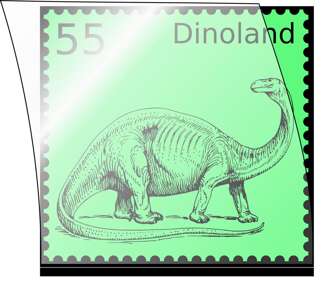 Dino stamp in stamp mount png transparent