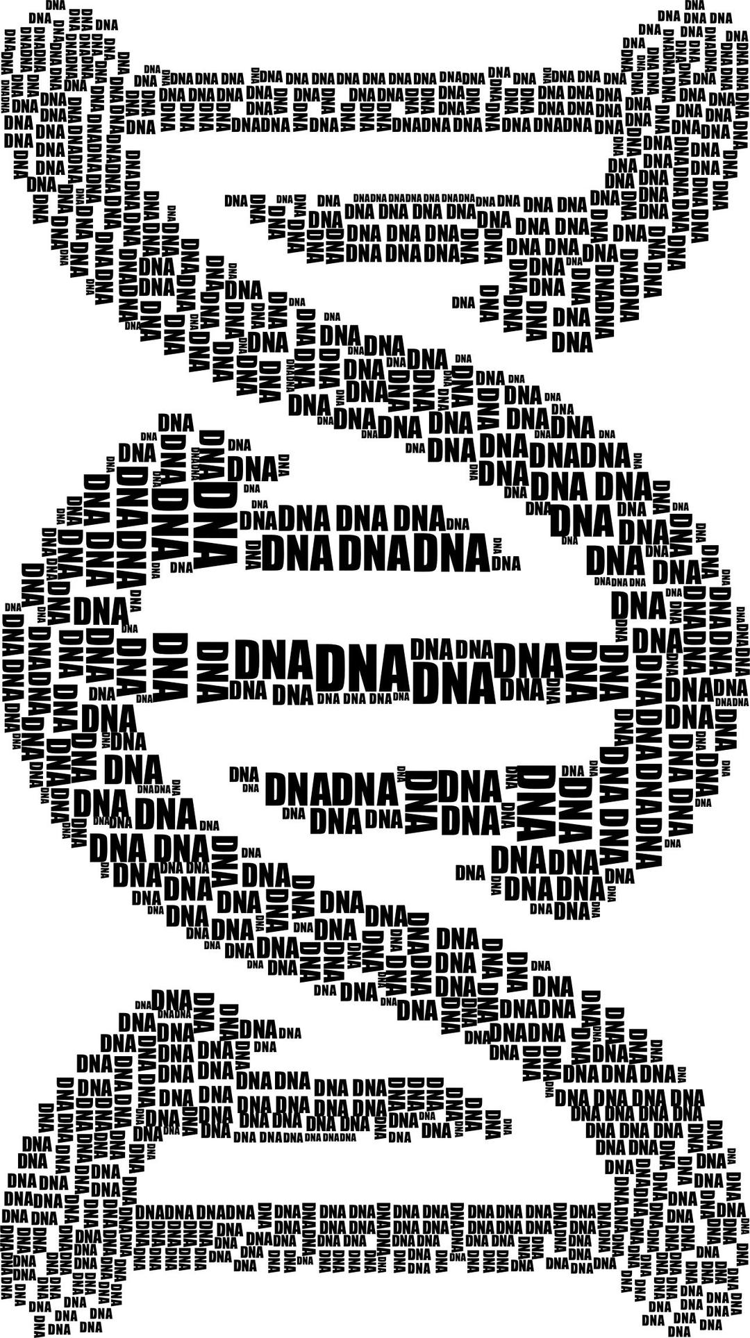 DNA Strand Word Cloud Typography Black png transparent