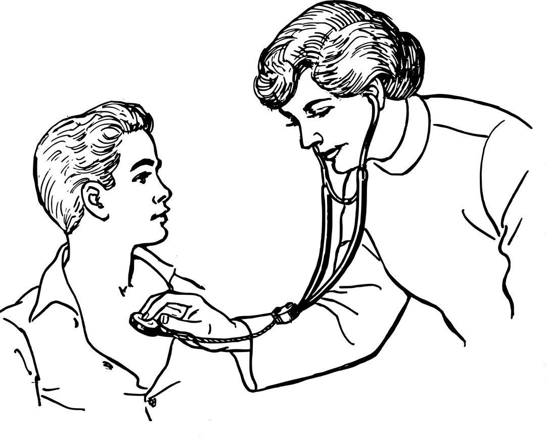 Doctor examining a patient png transparent