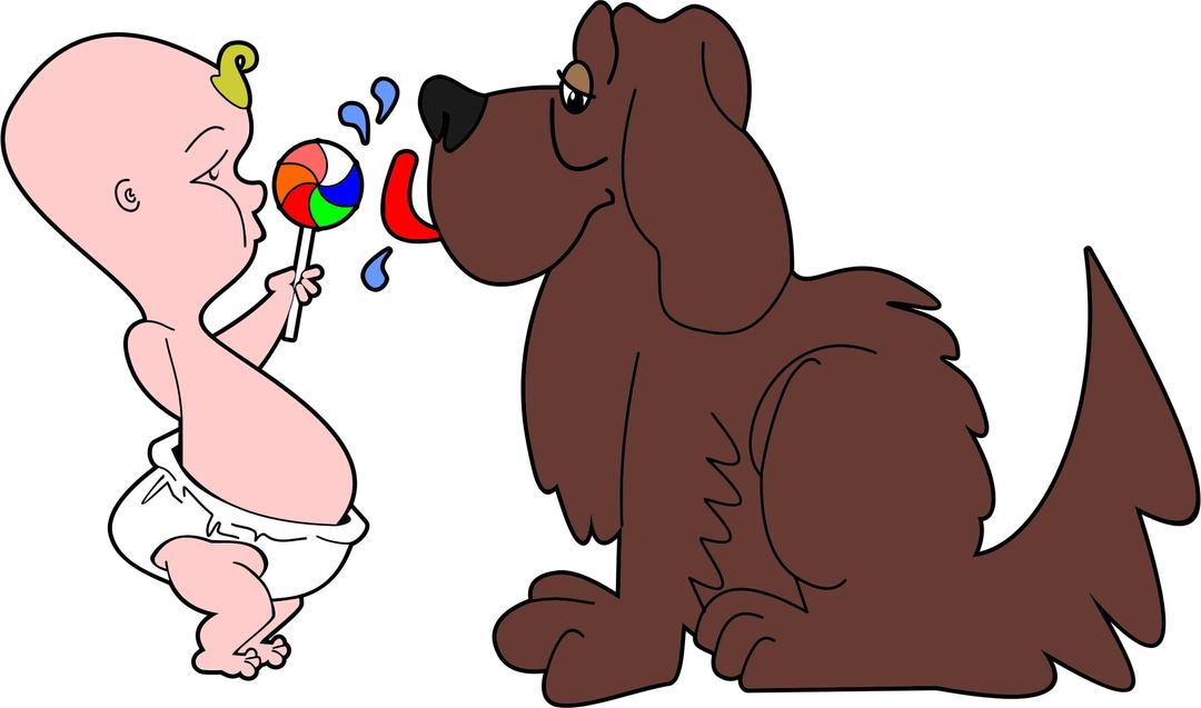 Dog Licking Babys Lollipop png transparent