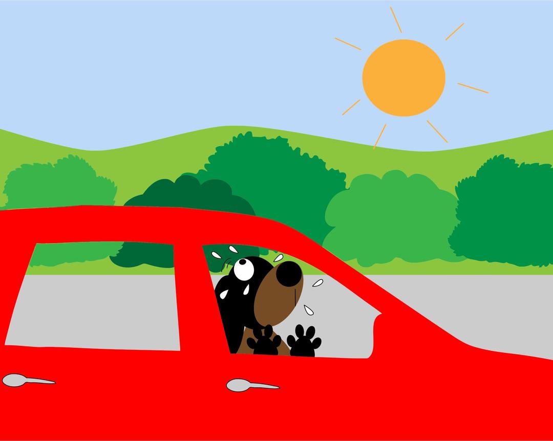 Dog Trapped In Sweltering Car png transparent