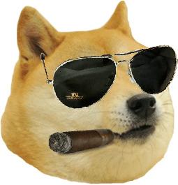 Doge Cigar and Glasses png transparent