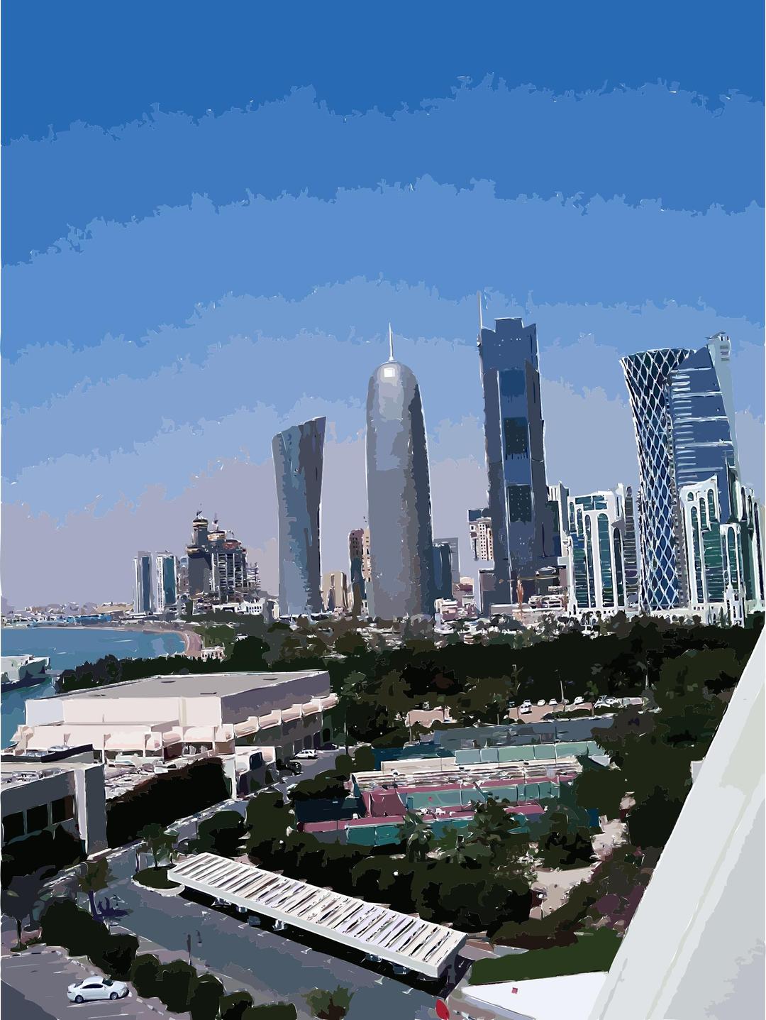 Doha towers from sheraton hotel png transparent