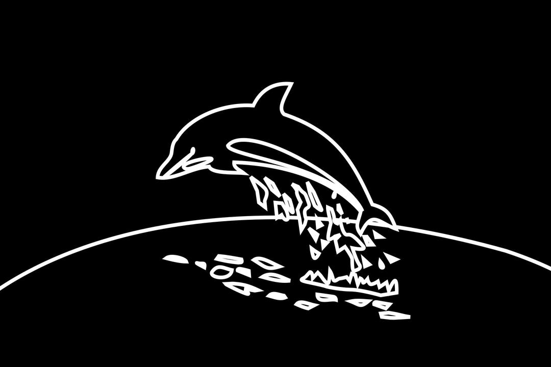 dolphin white blackBG png transparent