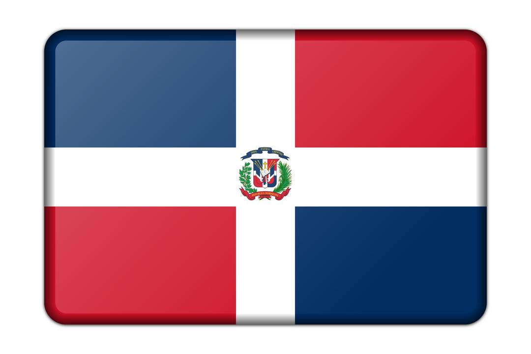 Dominican Republic flag (bevelled) png transparent