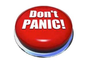 Don't Panic Red Round Button png transparent