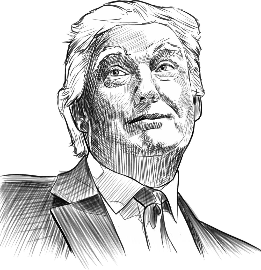 Donald Trump Sketch png transparent