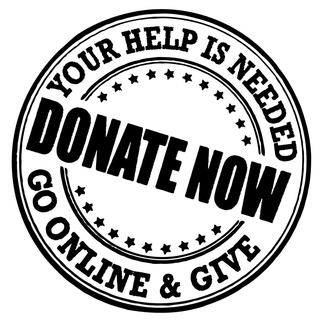 Donate Now round stamp png transparent