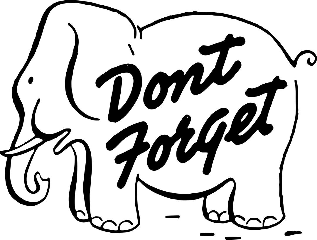 Don't forget elephant png transparent