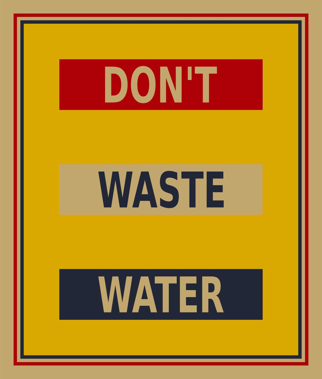 Don't waste water poster png transparent