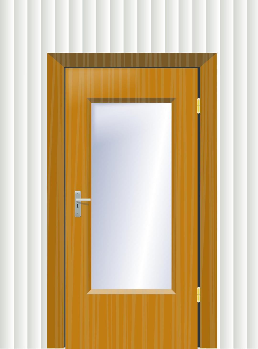 Door with cristal and wall png transparent