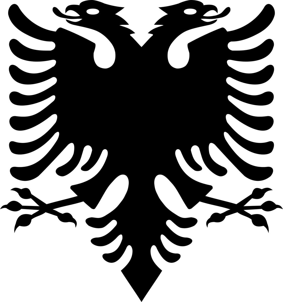Double Headed Eagle Silhouette png transparent
