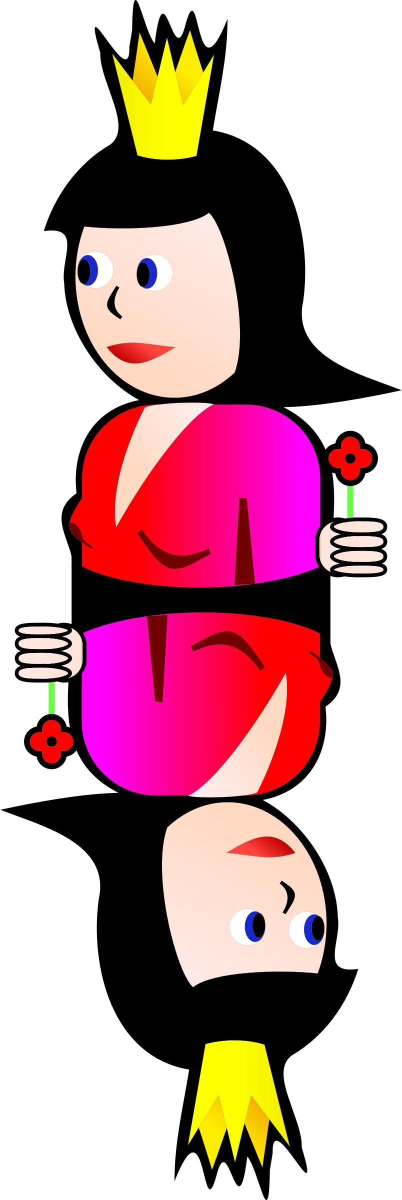 Double Queen of Hearts png transparent