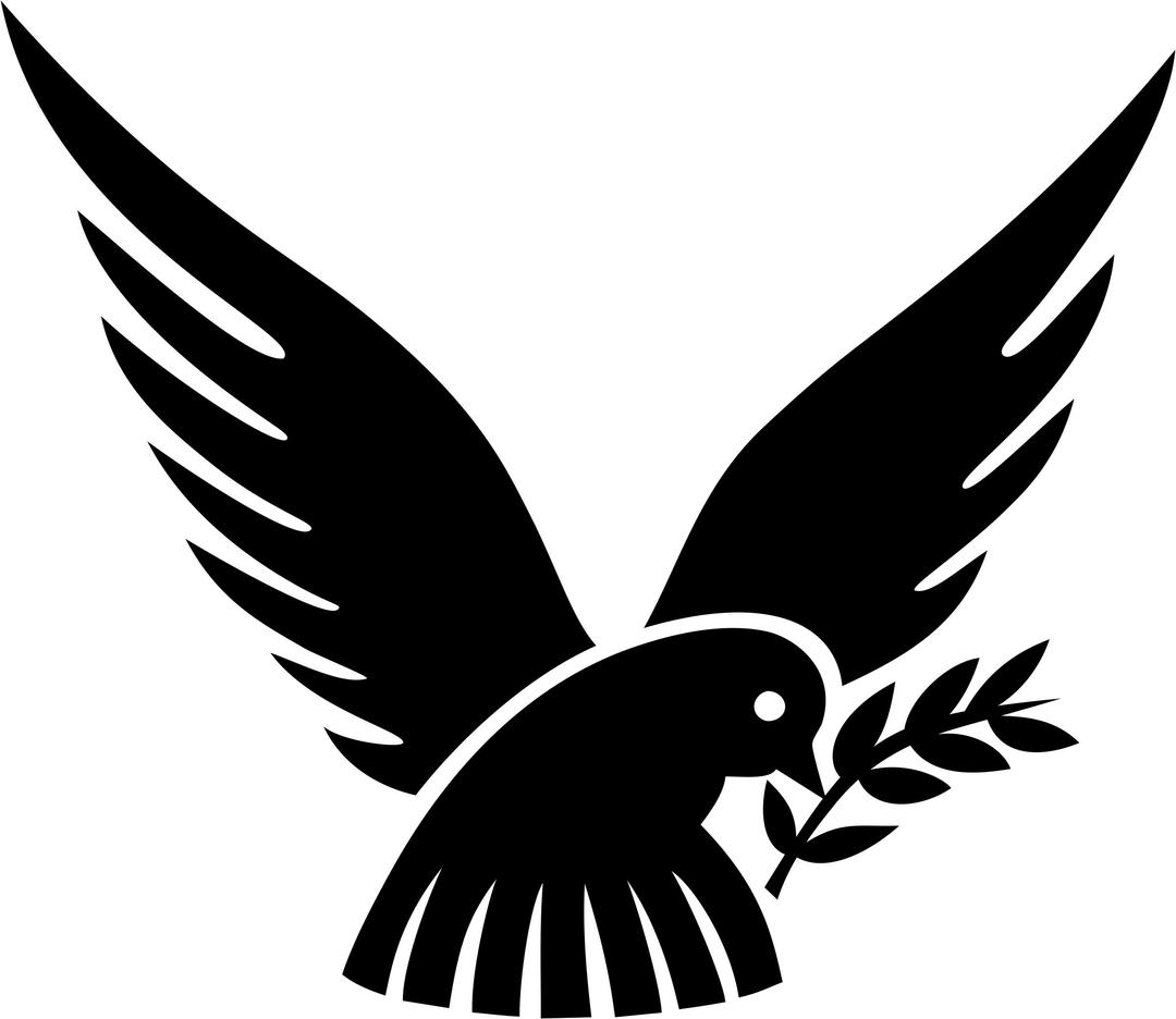Dove and olive branch 2 png transparent