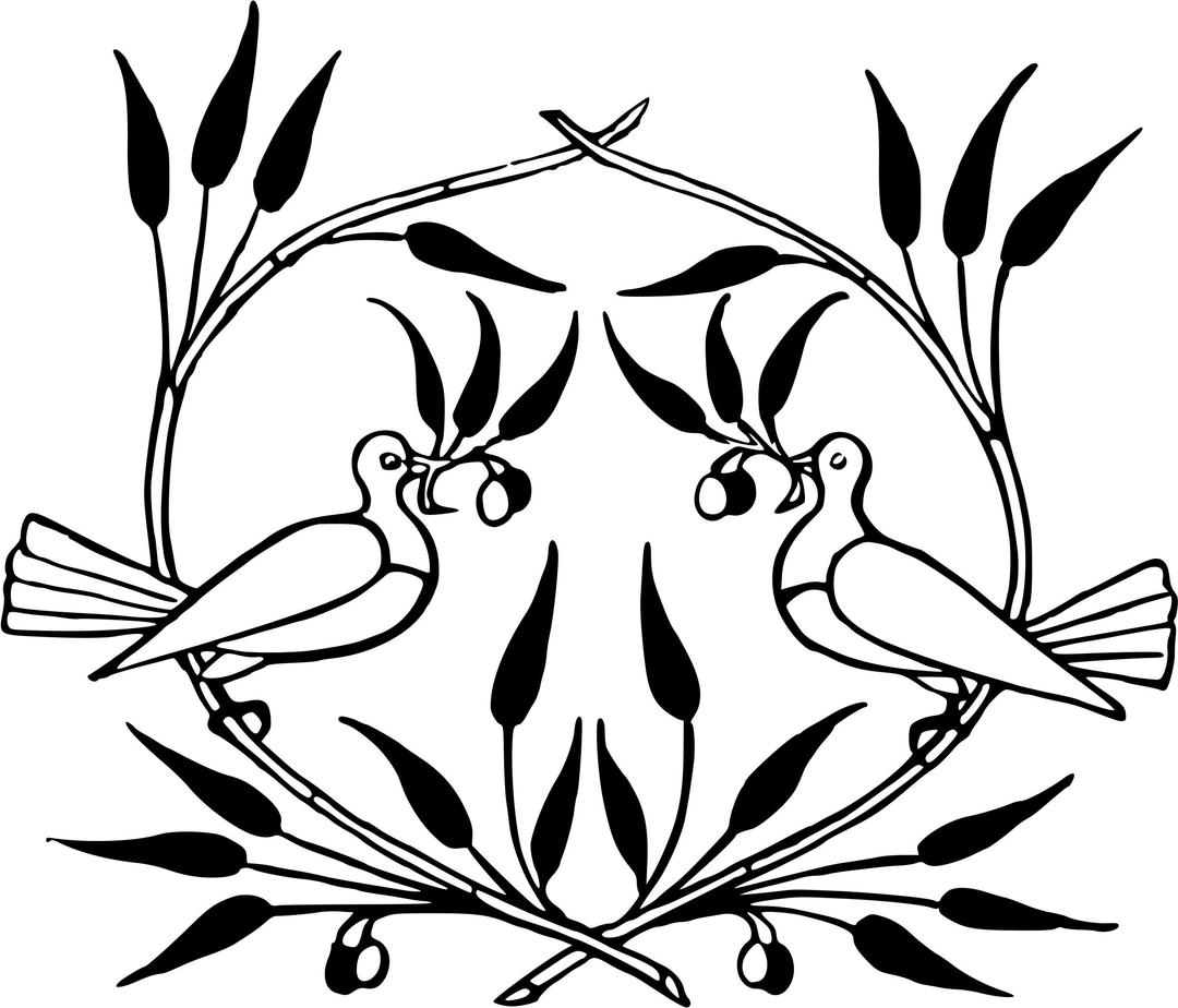 Doves and olive branches png transparent