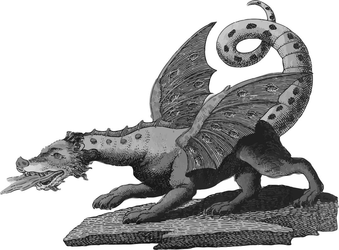 Dragon Grayscale png transparent