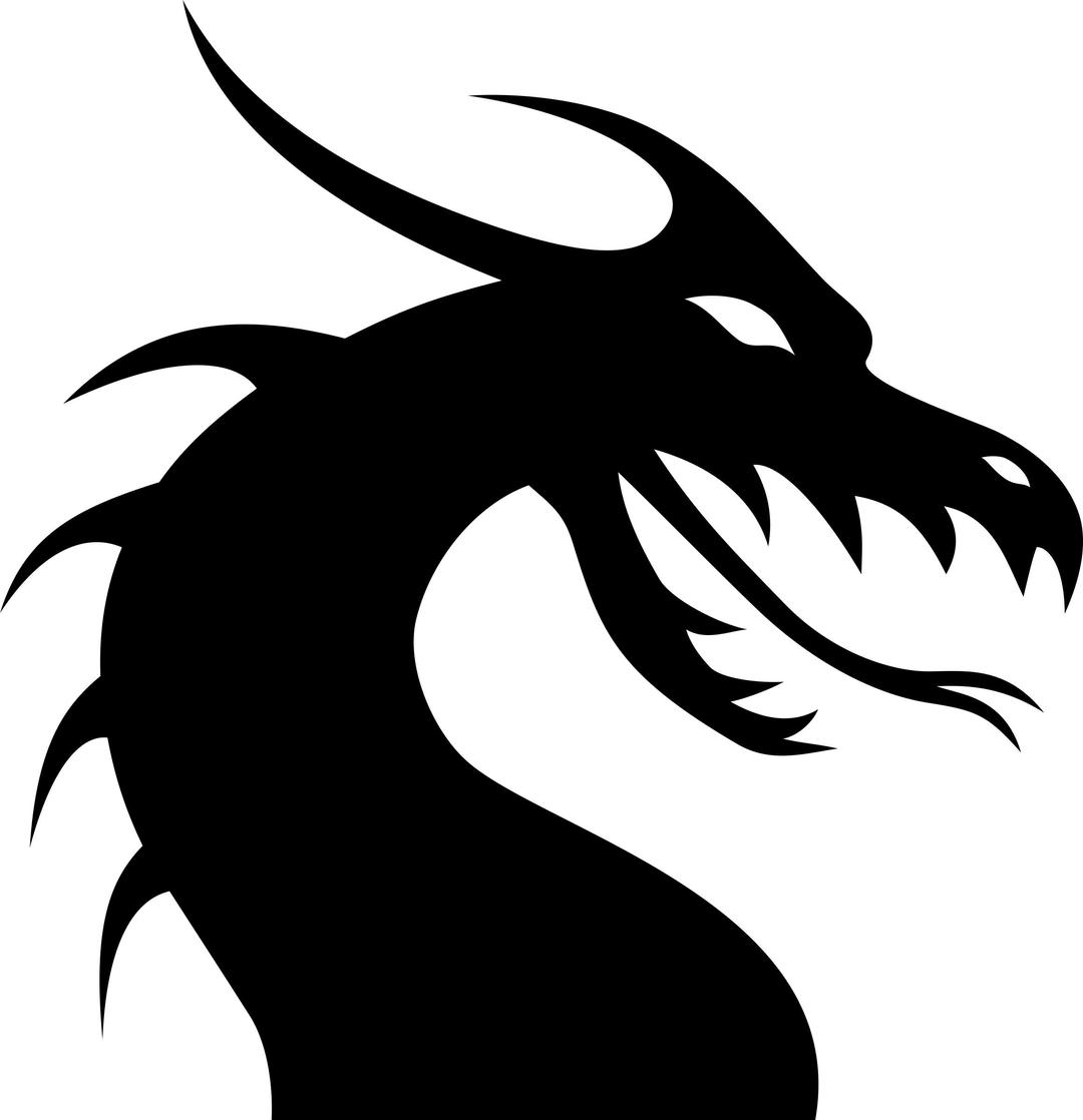dragon head silhouette png transparent
