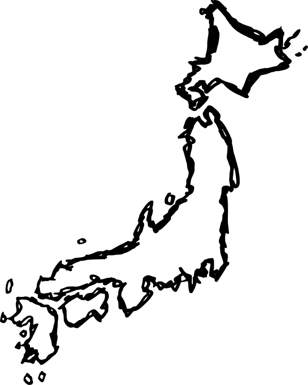 Drawn Map of Japan png transparent